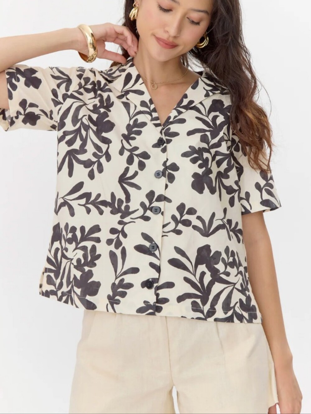 Greylin Aldo Vacation Shirt NWT Botanical 100% Cotton Button Up Medium - Picture 4 of 8